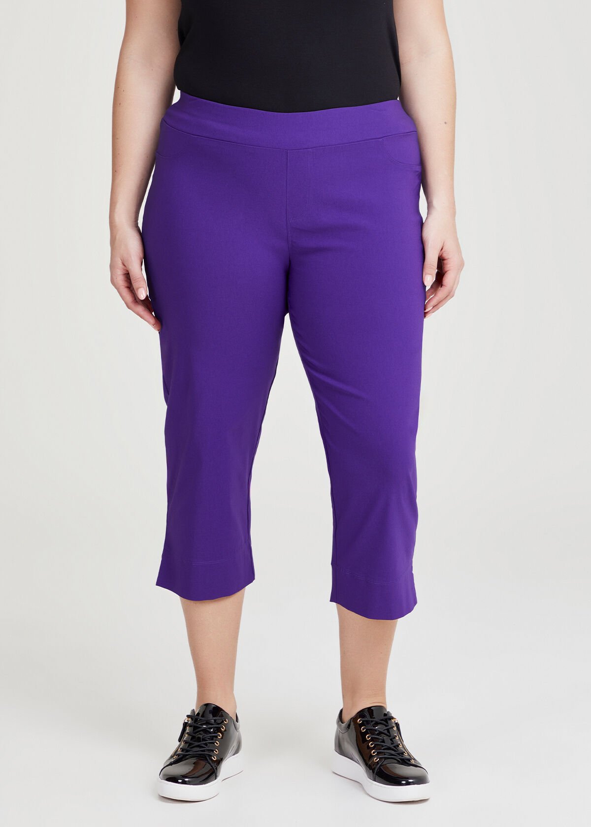 Shop Plus Size Expose Split Hem Crop Pant in Purple Taking Shape AU