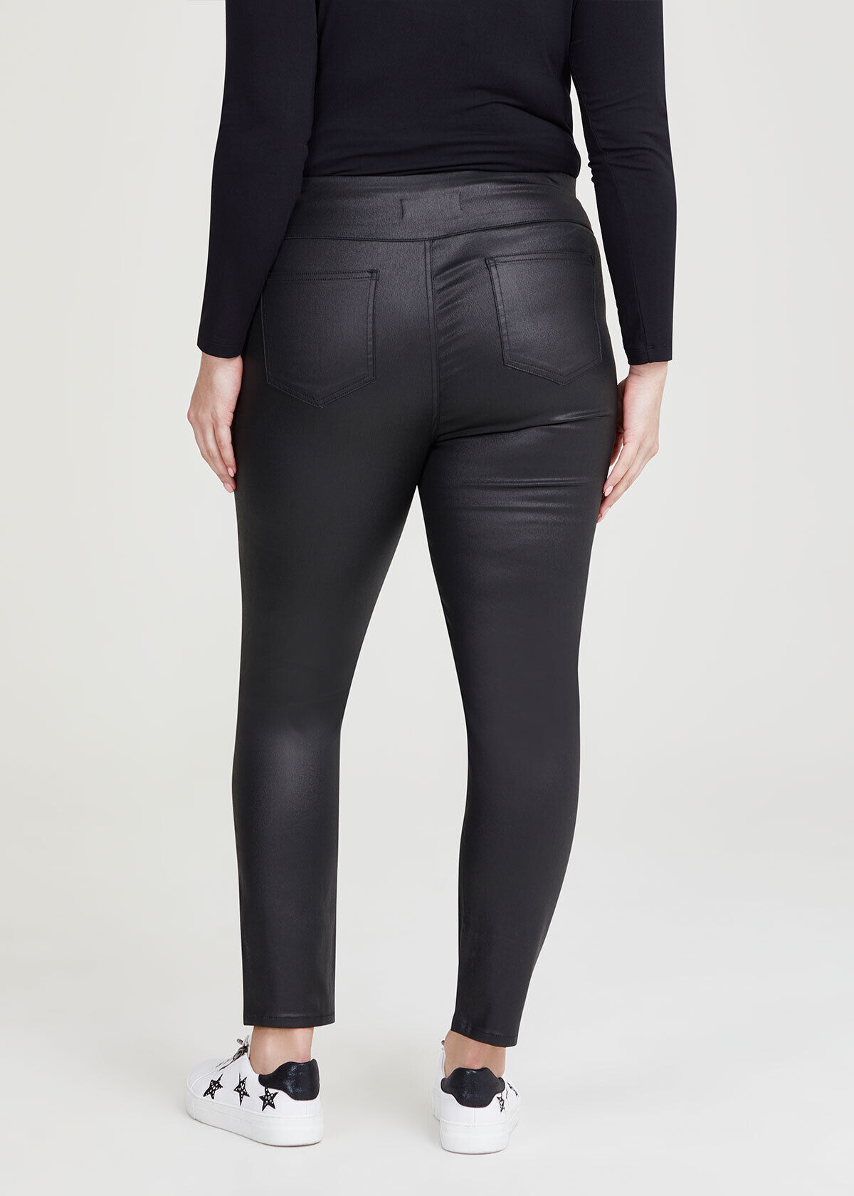 Plus size coated skinny jeans store