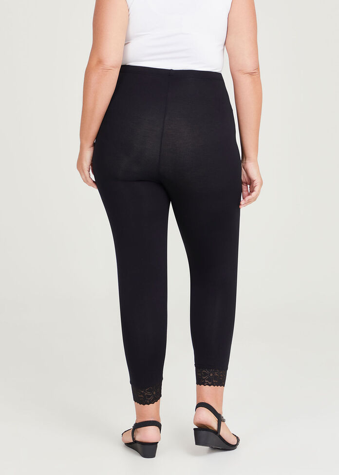 Shop Plus Size Bamboo Essential Lace Legging in Black | Sizes 12-30 ...