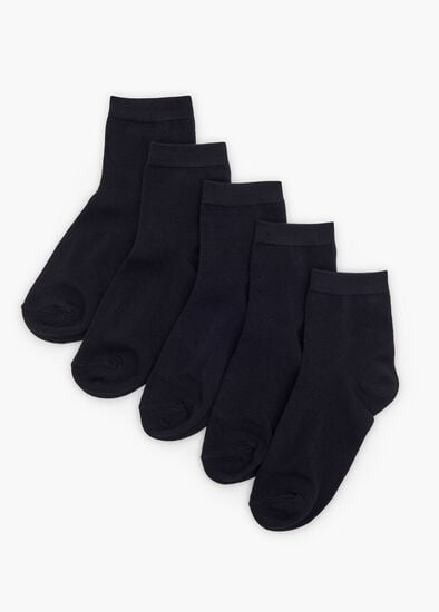 5 Pack Black Bamboo Socks