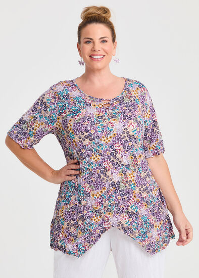 Plus Size Panel Detail Crushed Top
