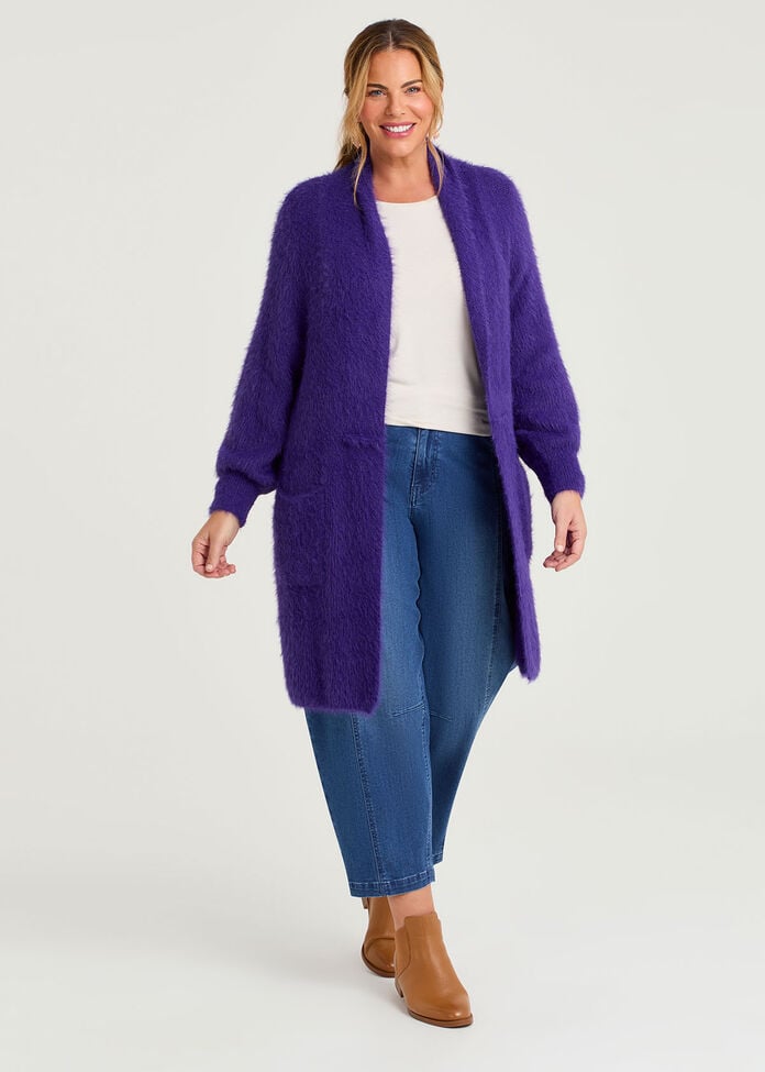 Fluffy Knit Cosy Cardigan, , hi-res