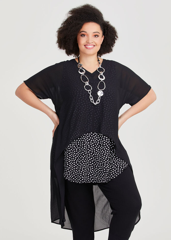 Shop Plus Size Chiffon Ada Layering Top in Black | Taking Shape AU