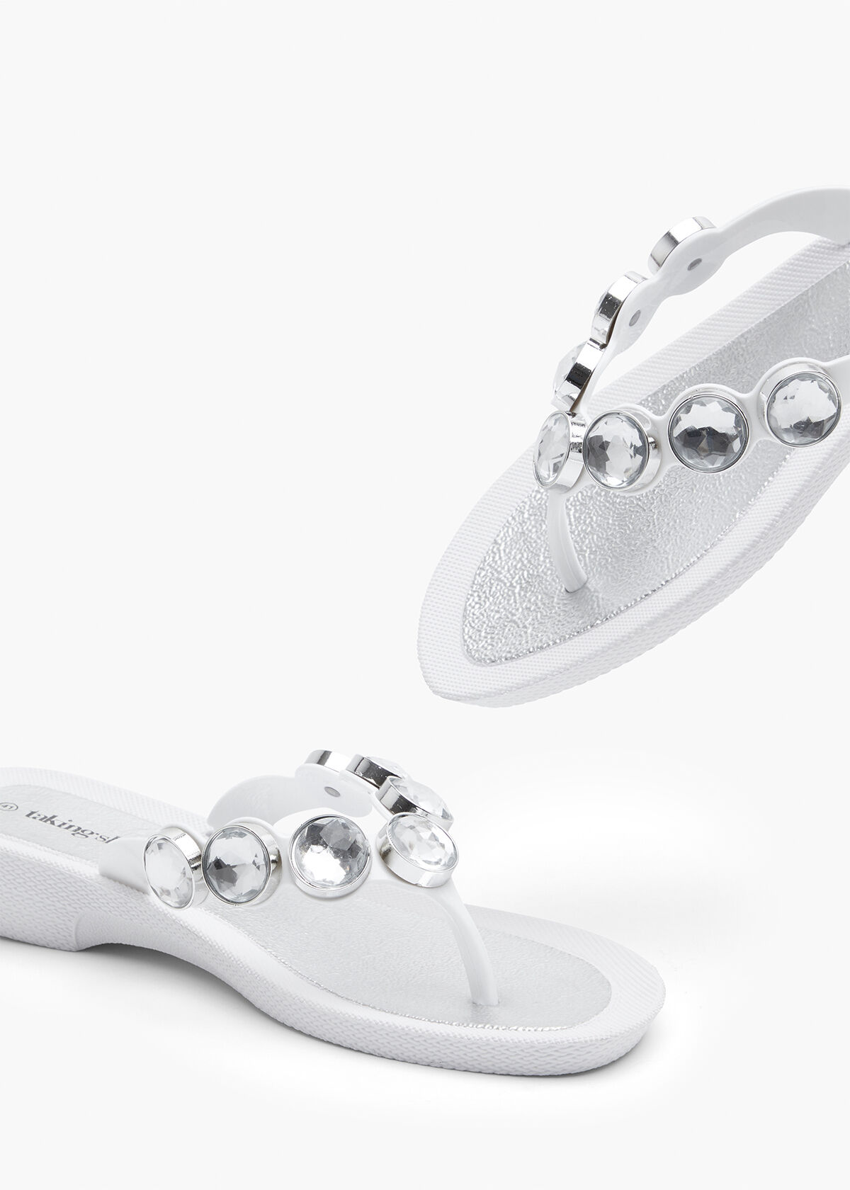 Flip flops with stones top