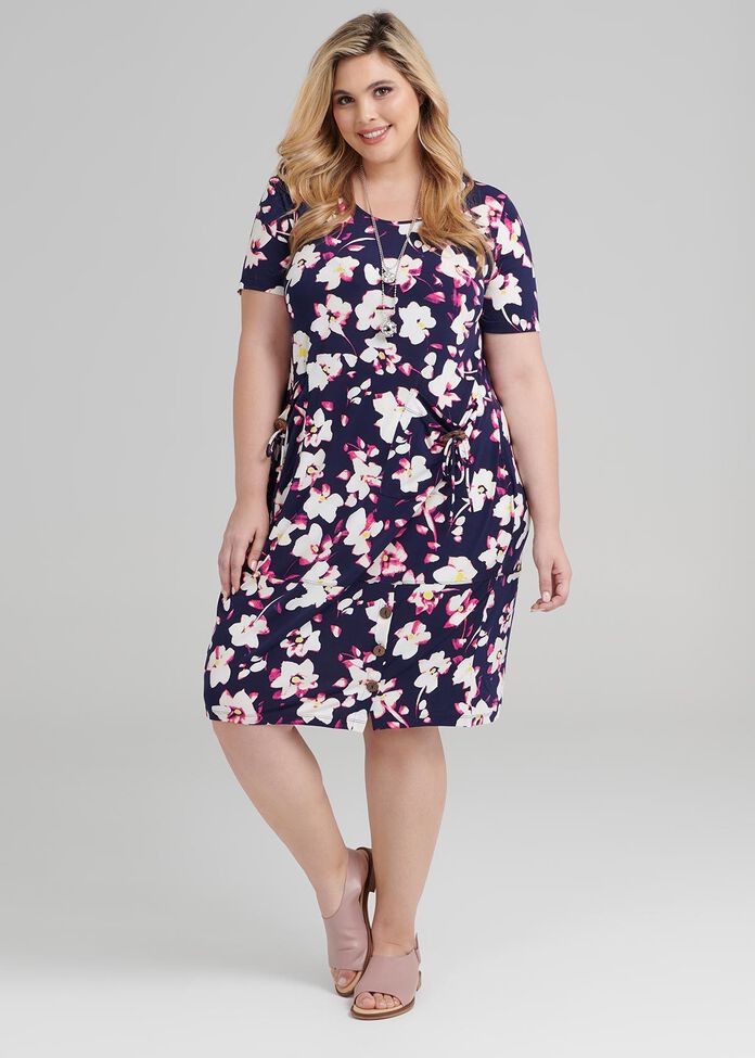 Shop Plus Size Fuschia Floral Dress in Floral | Taking Shape AU
