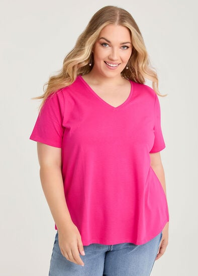 Plus Size Australian Cotton V-neck T-shirt
