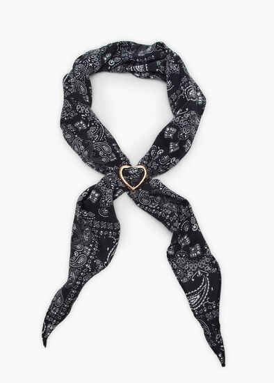 Plus Size Bandana Thin Scarf With Loveheart