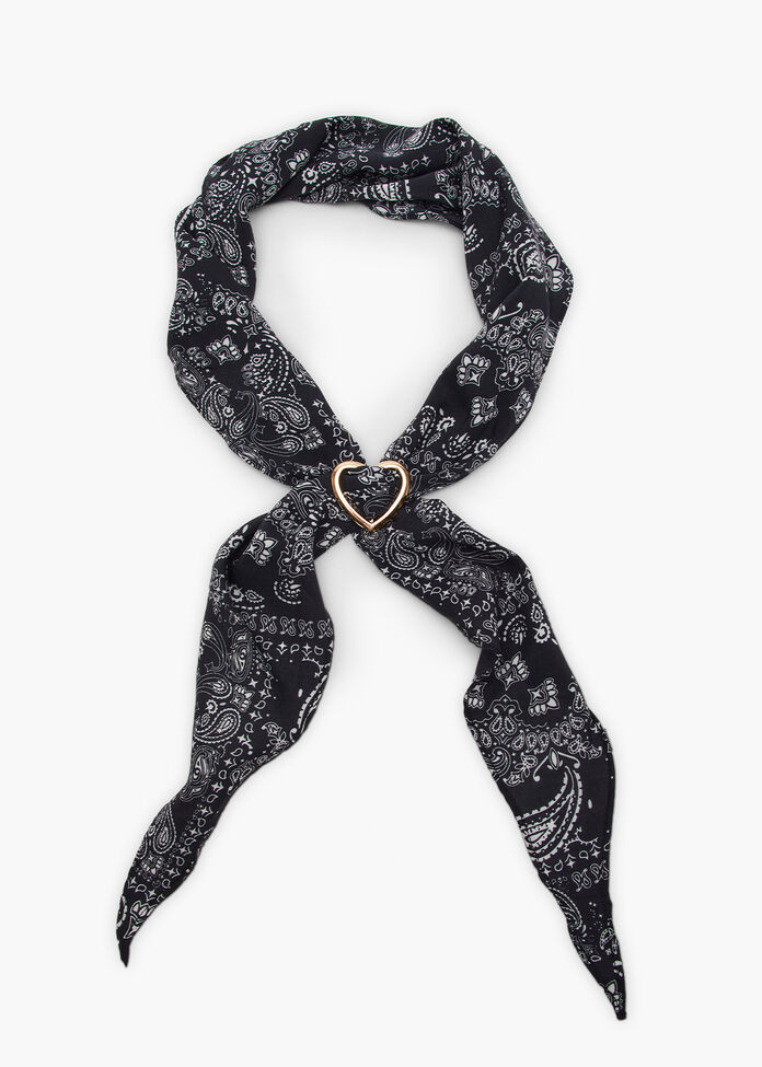 Bandana Thin Scarf With Loveheart, , hi-res