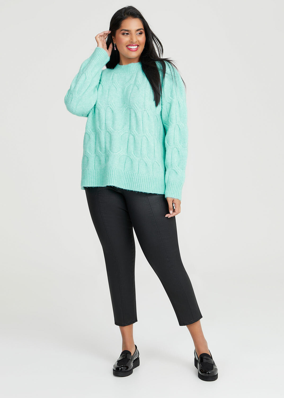 Plus size clearance cable knit jumper