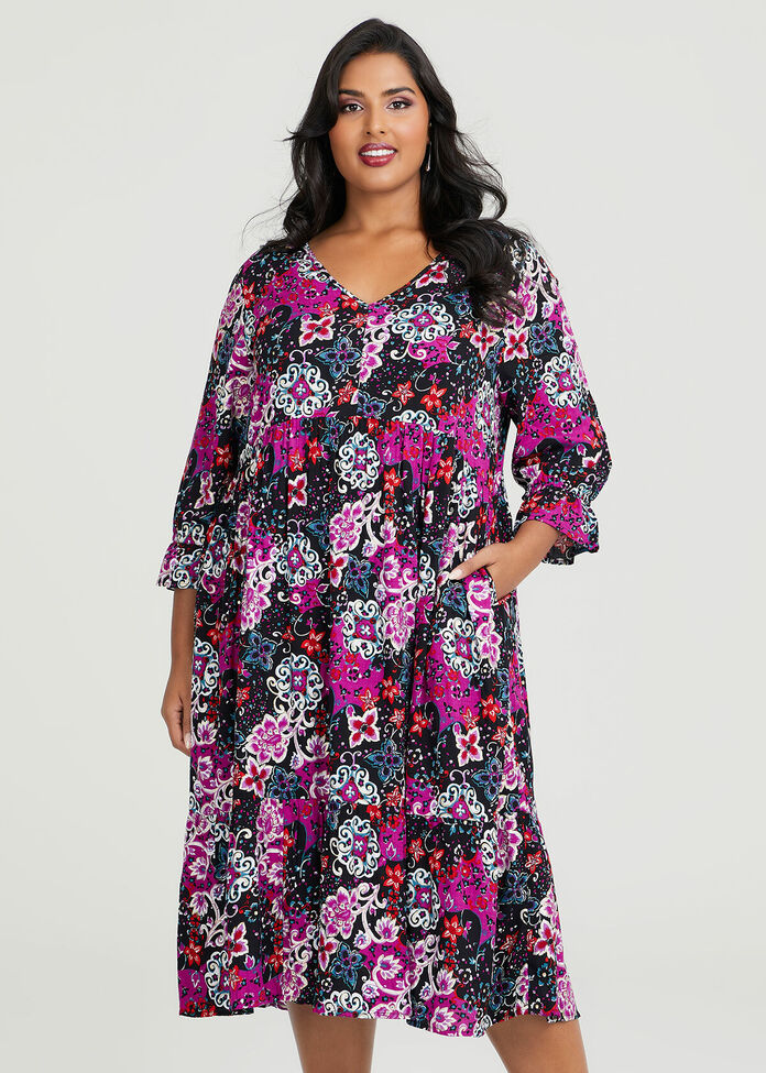 Shop Plus Size Natural Everly Dress in Multi | Taking Shape AU