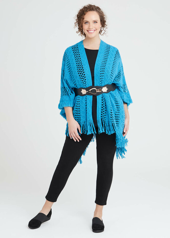 Shop Fringe Trim Knit Cape Accessories Taking Shape AU