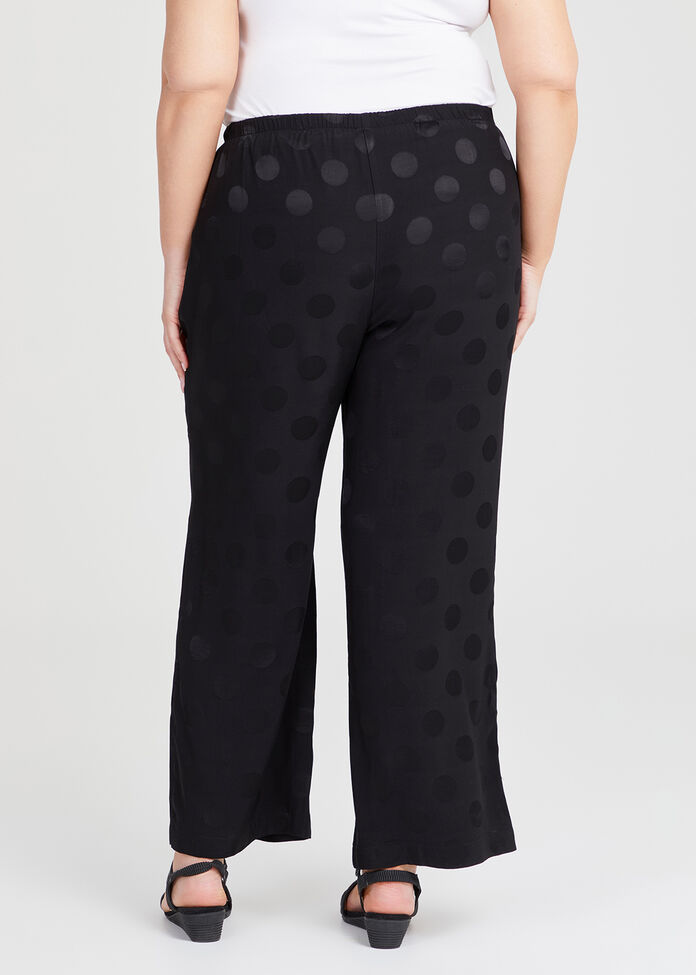 Shop Plus Size Spot Satin Natural Wide Pant in Black Sizes 1230