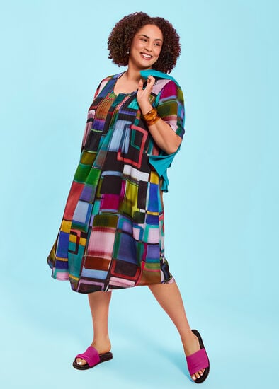 Plus Size Polly Pintuck Natural Dress