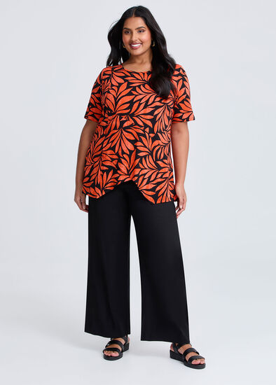 Plus Size Stretch Linen Bea Wide Leg Pant