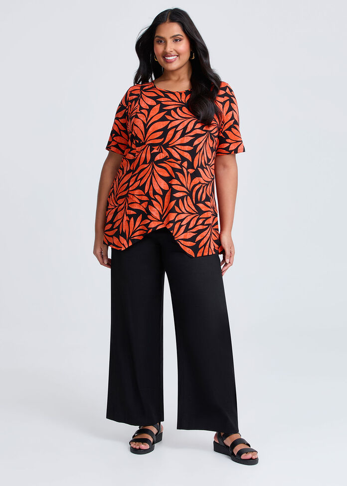 Stretch Linen Bea Wide Leg Pant, , hi-res