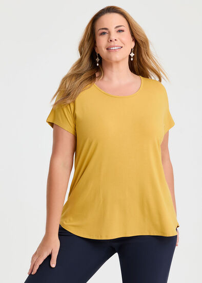 Plus Size Natural Round Neck Everyday T-shirt