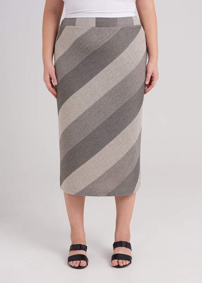 Stripe Knit Skirt, , hi-res