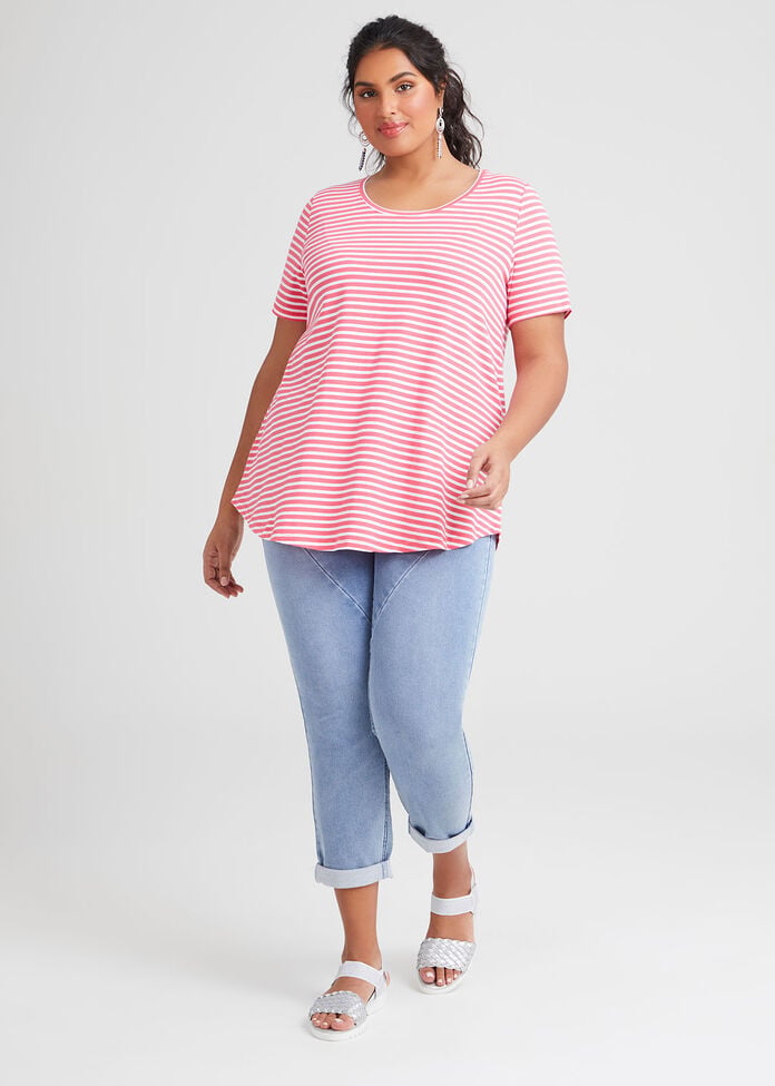 Organic Stripe Swing Basic Tee, , hi-res