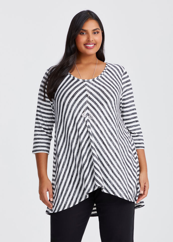 Striped Knit Top, , hi-res