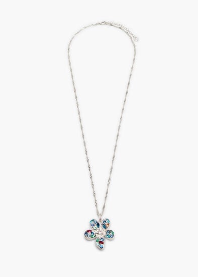 Pave Diamante Flower Necklace