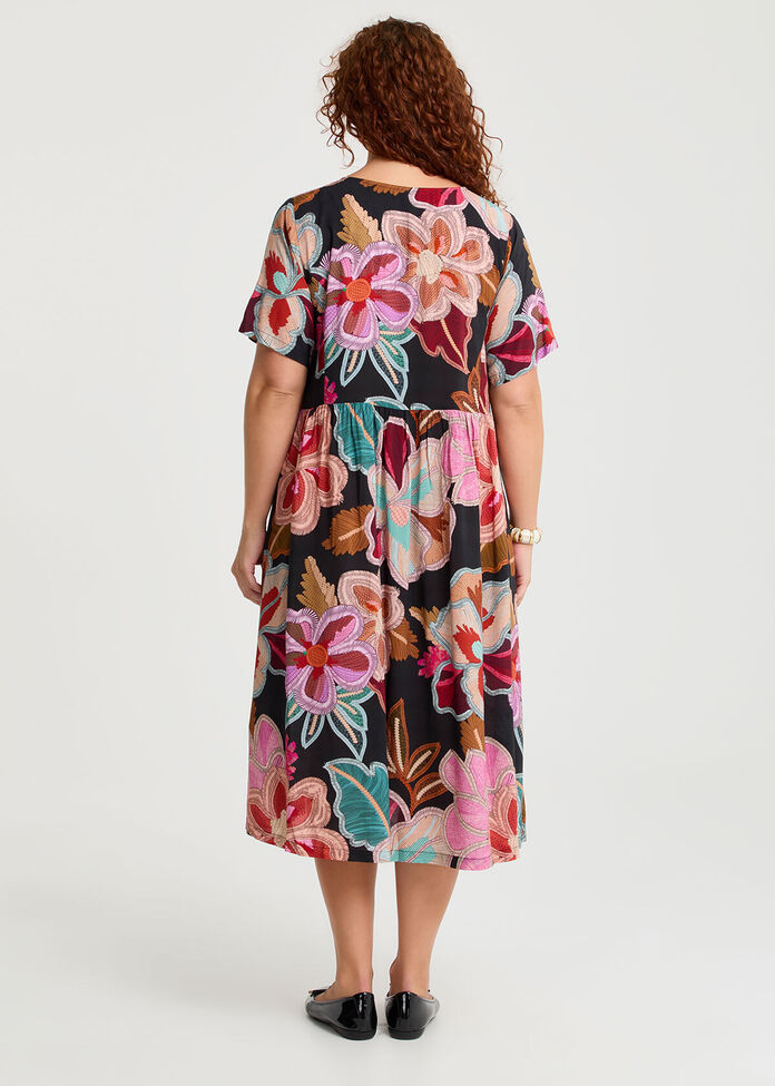 Natural Pocket Midi Dress, , hi-res