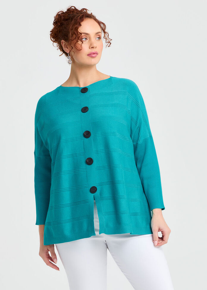 Natural Rib Batwing Jumper, TURQUOISE, hi-res