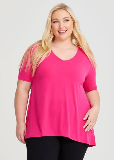 Plus Size Strive V Neck Short Sleeve Top