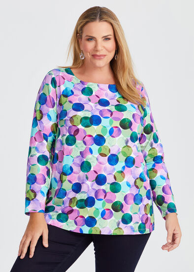 Plus Size Cotton Painted Spot Top