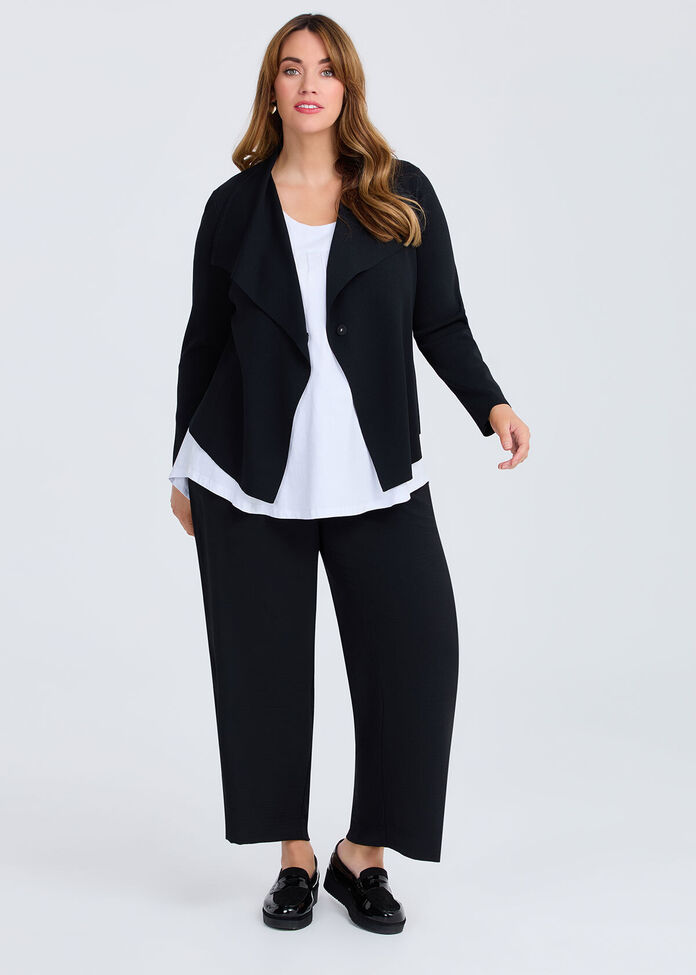 Shop Plus Size Urban Milano Natural Cardigan, Black | Taking Shape NZ