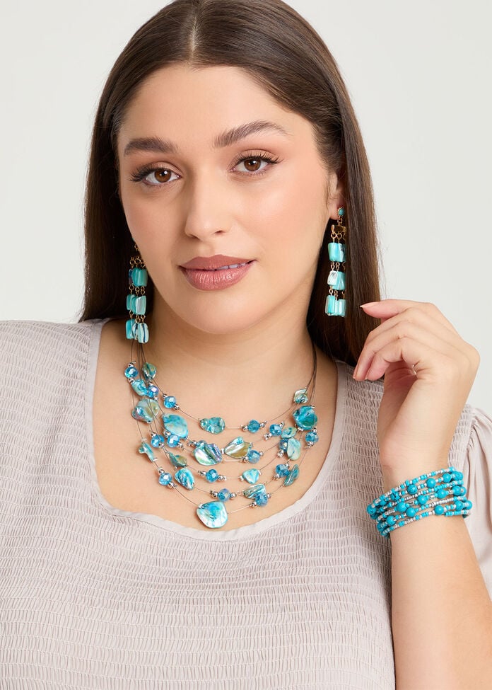 Multilayered Beaded Necklace, , hi-res