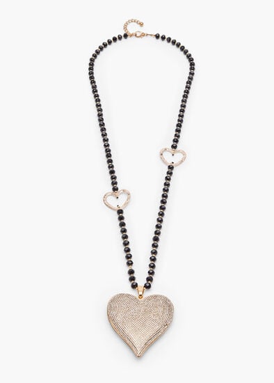 Plus Size Diamante Heart Necklace