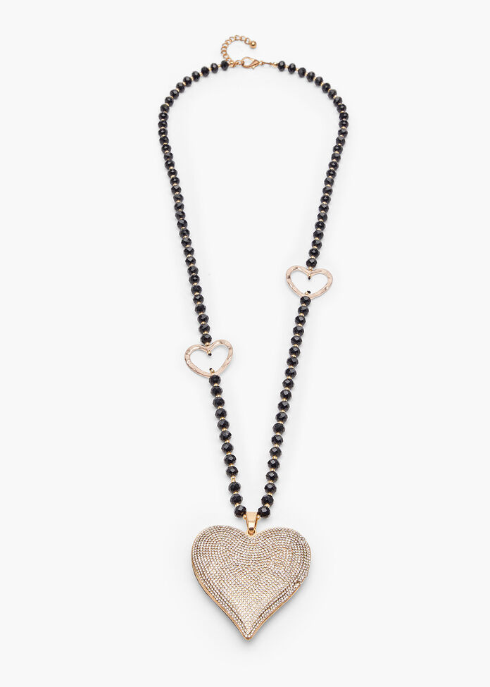 Diamante Heart Necklace, , hi-res