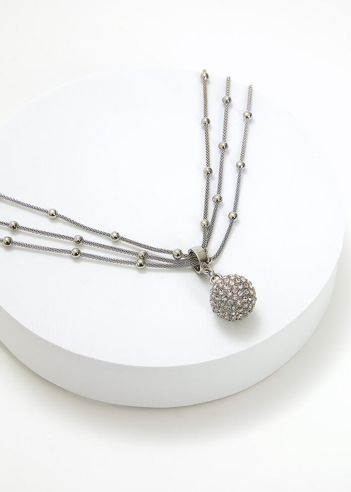 Mutli Chain Crystal Ball Pendant, , hi-res