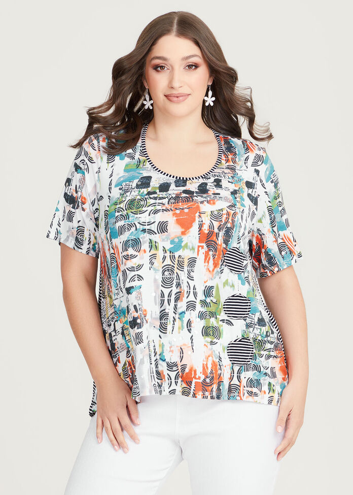 Shop Plus Size Bamboo Abstract Stripe Top in Multi | Taking Shape AU