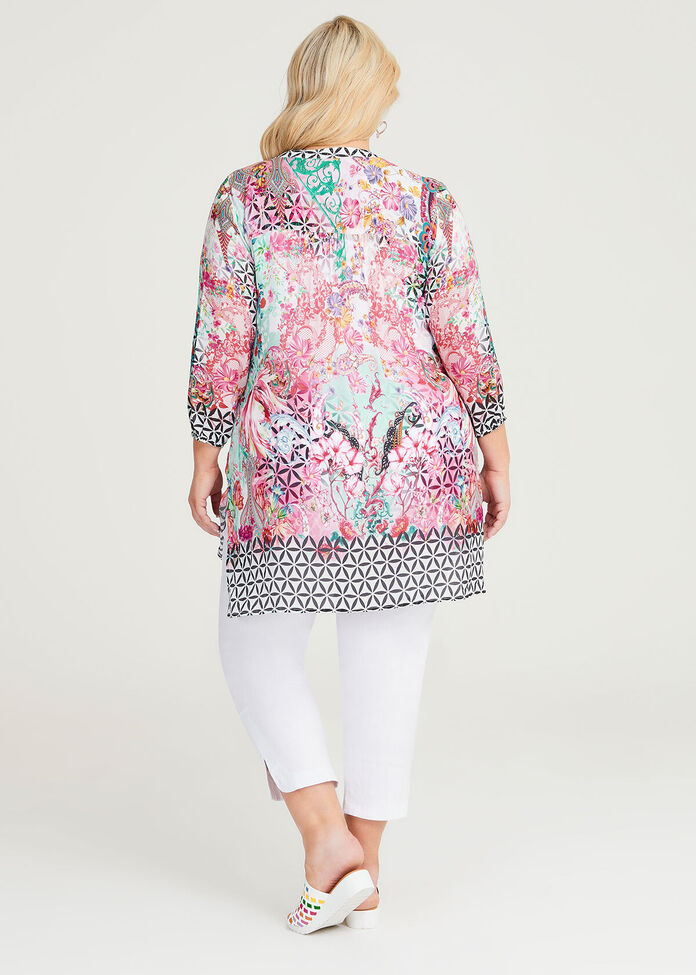 Shop Plus Size Geo Sparkle Natural Shirt in Multi | Sizes 12-30 ...