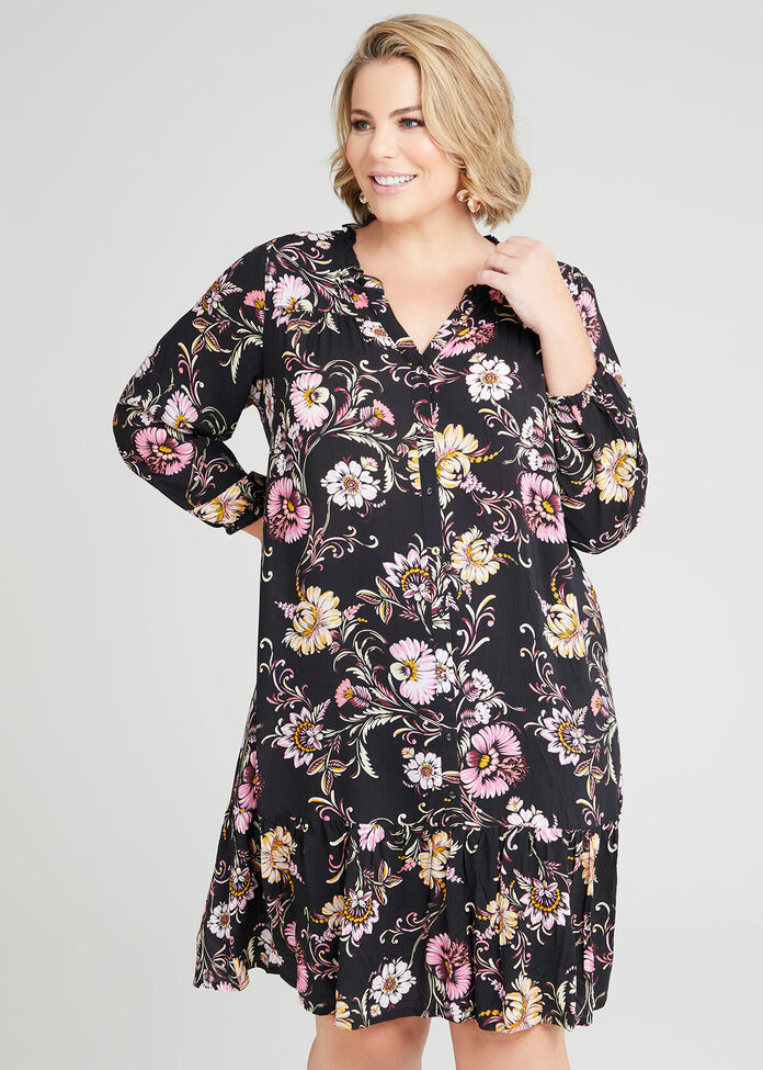 Shop Plus Size Natural Pintuck Floral Dress in Print | Taking Shape AU