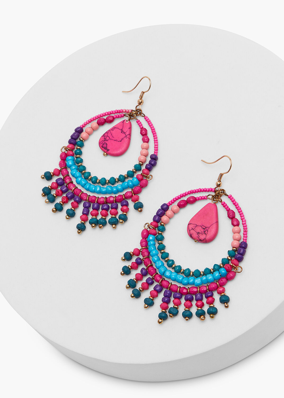 Hoop earrings colourful clearance