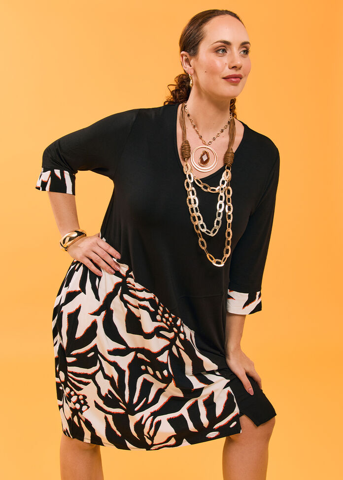Spliced Tulip Natural Dress, , hi-res