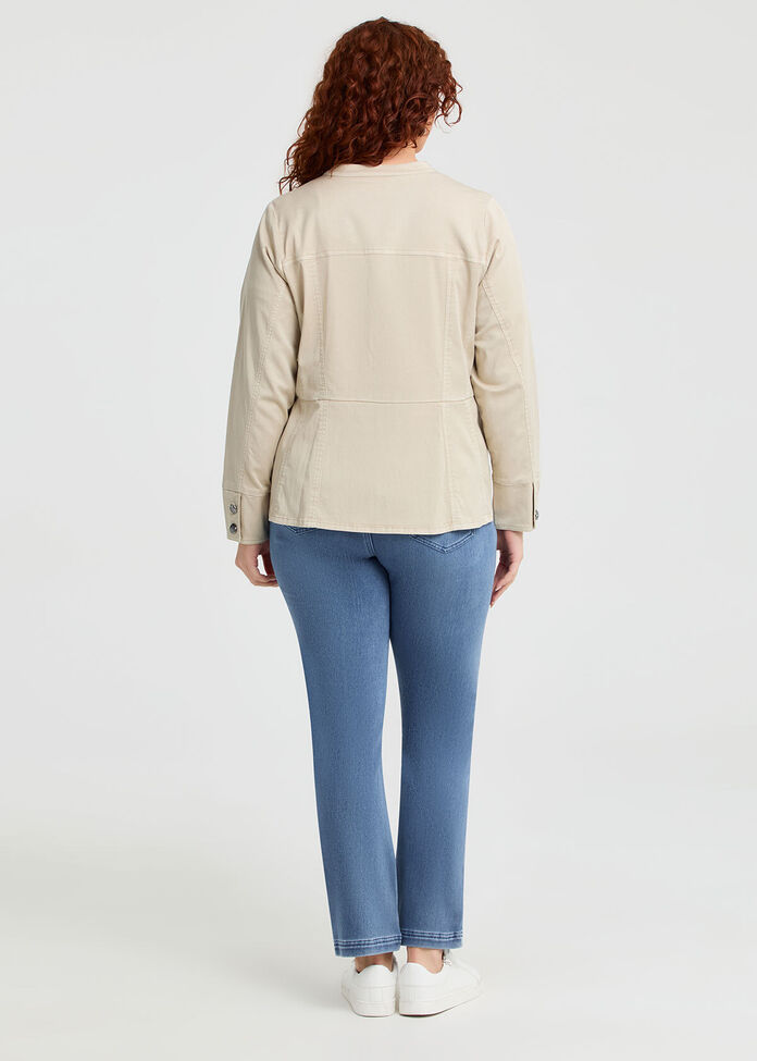Lyocell Blend Peplum Jacket, , hi-res