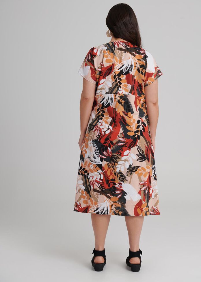 Shop Plus Size Sarari Spice Linen Dress in Print | Taking Shape AU