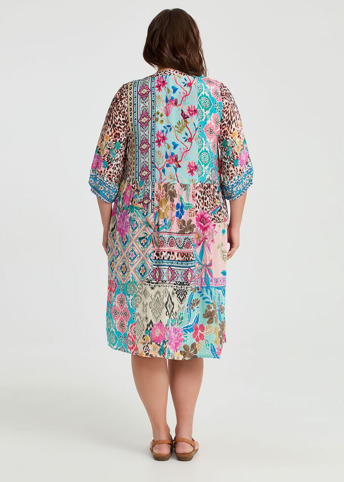 Natural Opulence Button Dress, , hi-res