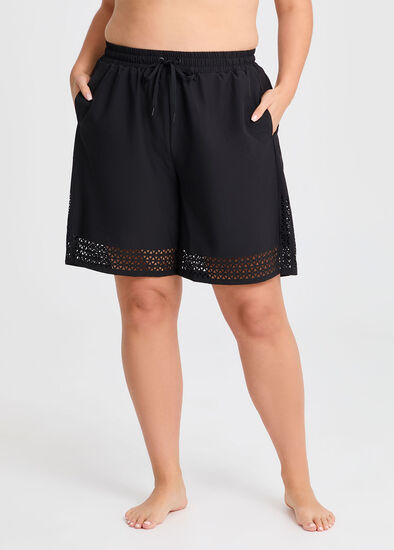Plus Size Laser Cut Stretch Boardshort