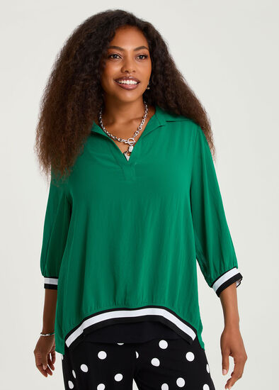 Plus Size Chiffon Carrie Collar Top