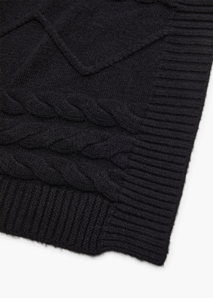 Shop New Cable Relaxed Poncho in Black | Accessories | Taking Shape UK