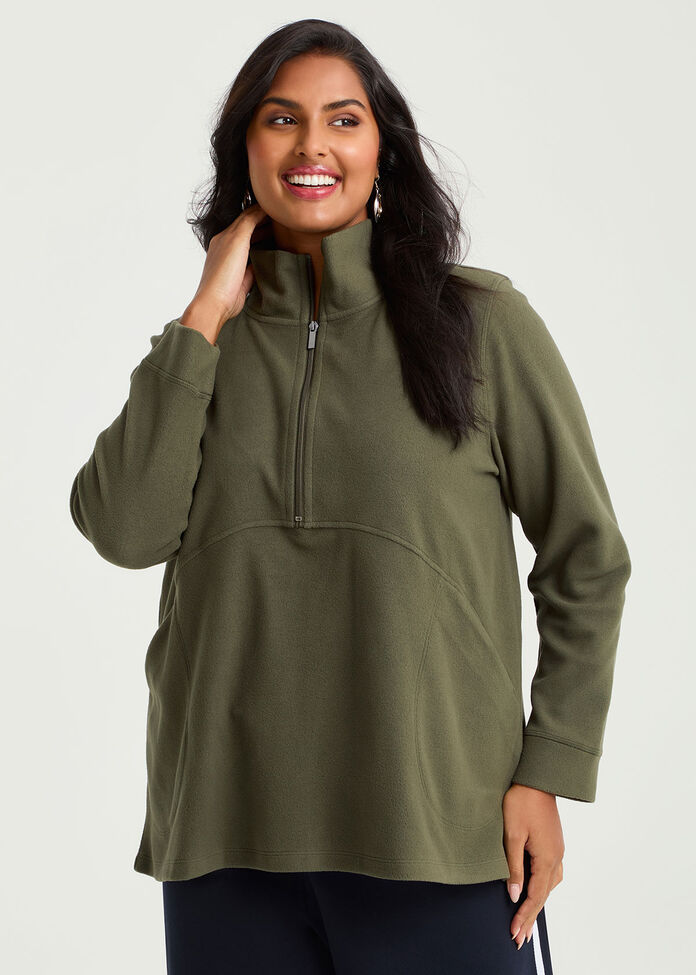 Polar Fleece 1/2 Zip Top, , hi-res