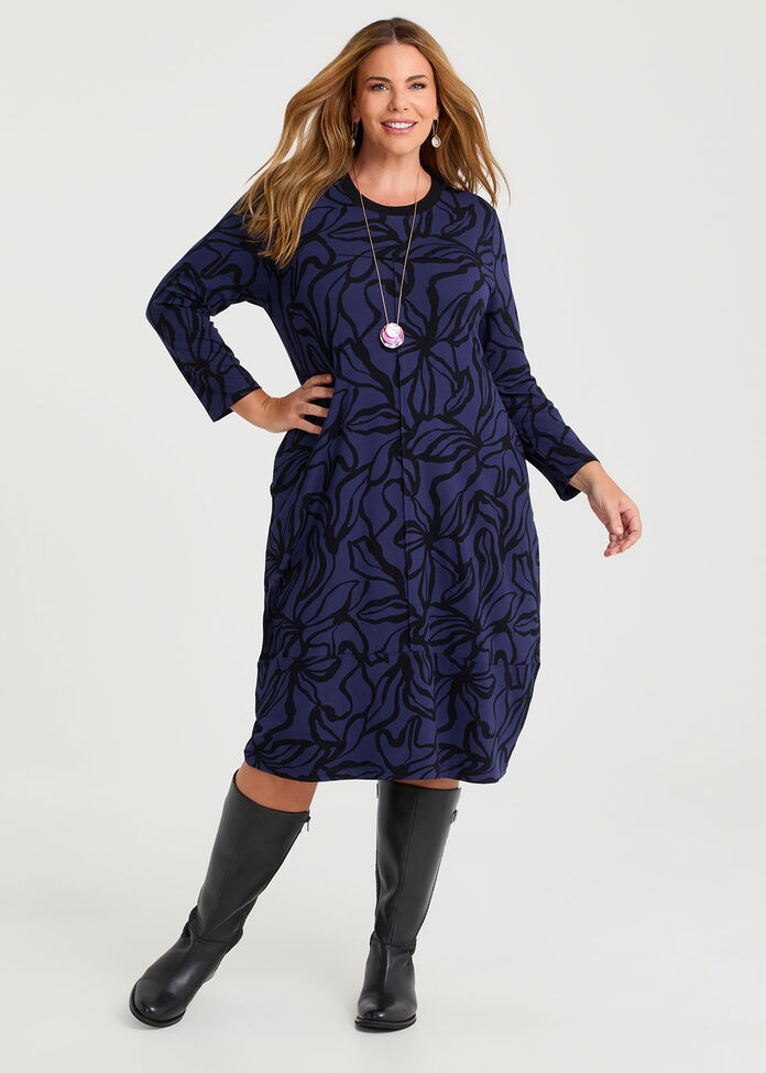 Natural Abstract Aroha Dress, , hi-res