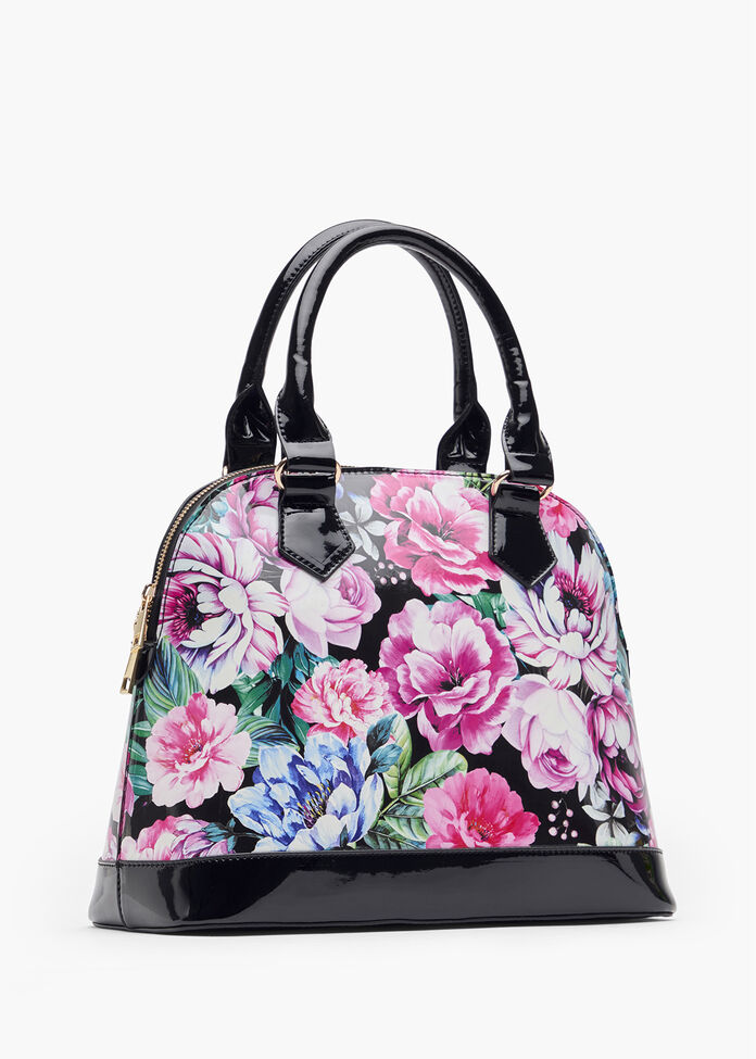 Coloured Floral Shoulder Bag, , hi-res