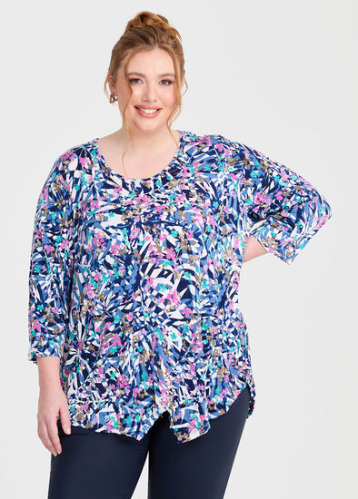 Plus Size Crushed Asymmetric Top