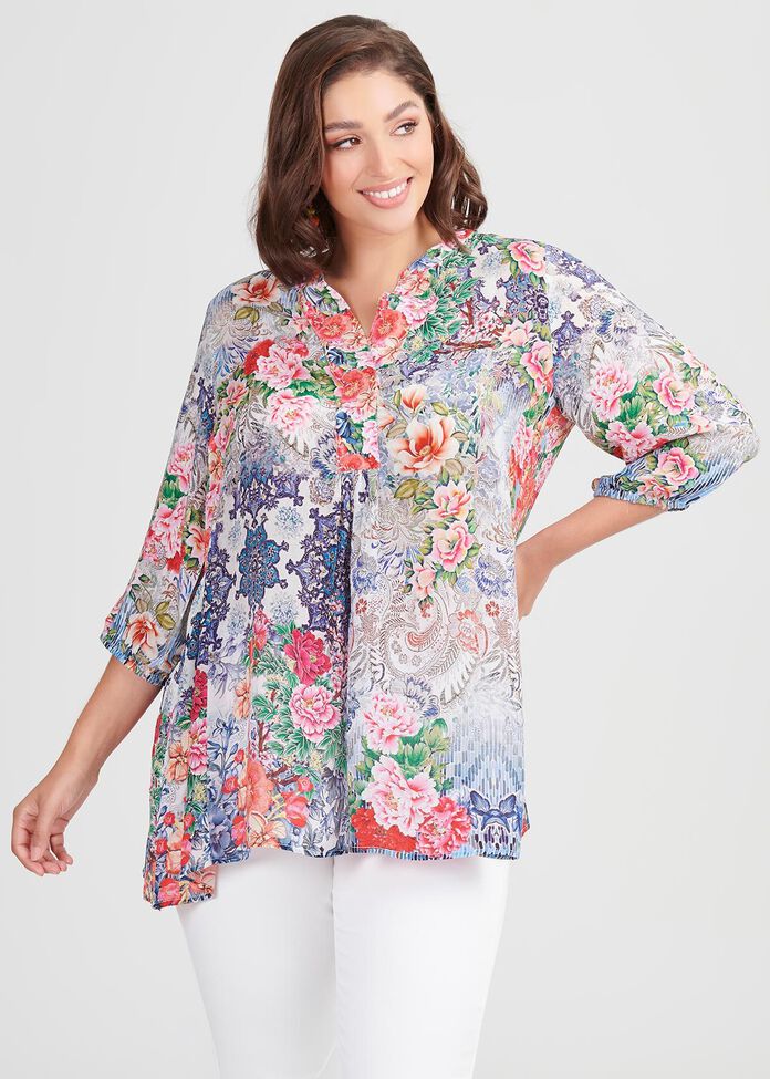 Shop Plus Size Natural Bloom Tunic in Print | Taking Shape AU