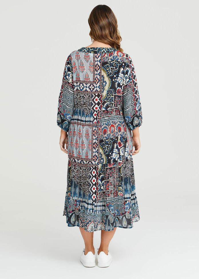 Shop Plus Size Natural Florence Boho Dress in Multi | Sizes 12-30 ...